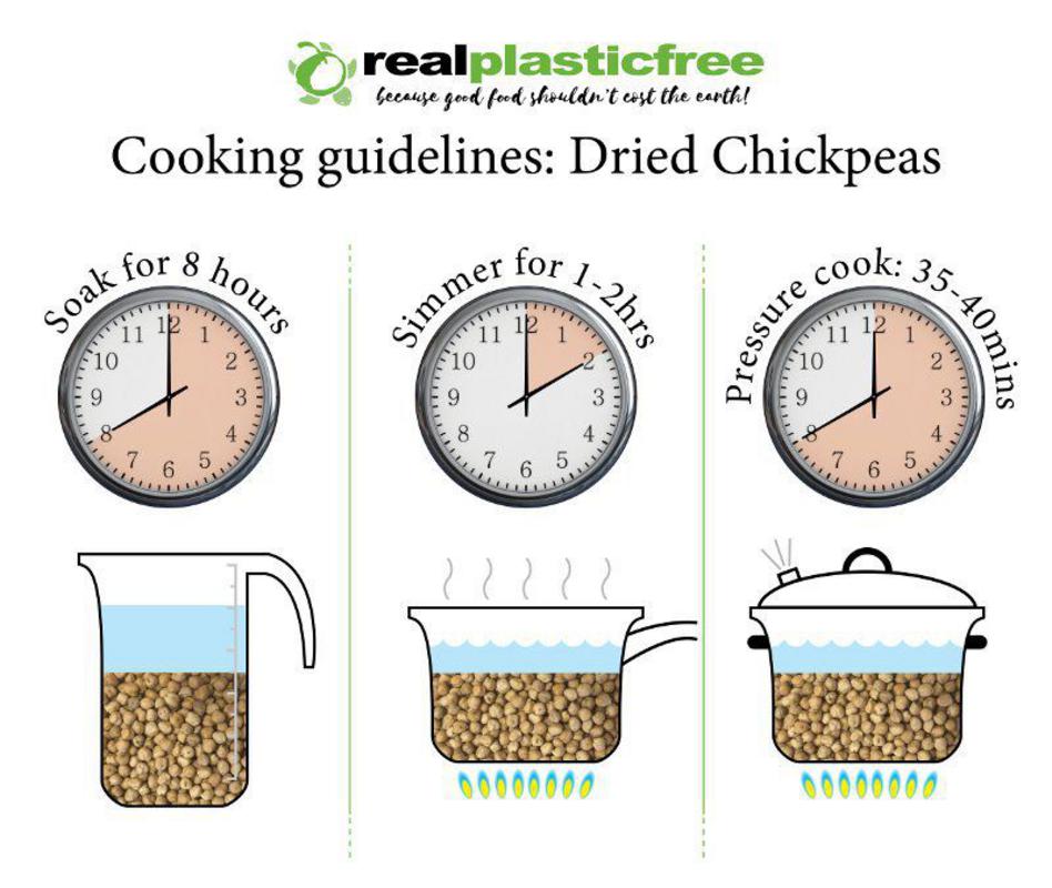 cooking guidelines for dried chickpeas